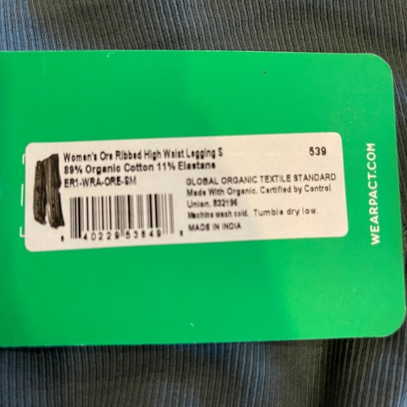 Pact Women's Ore Ribbed High Waist Legging Size Medium NWT! - Picture 7 of 7